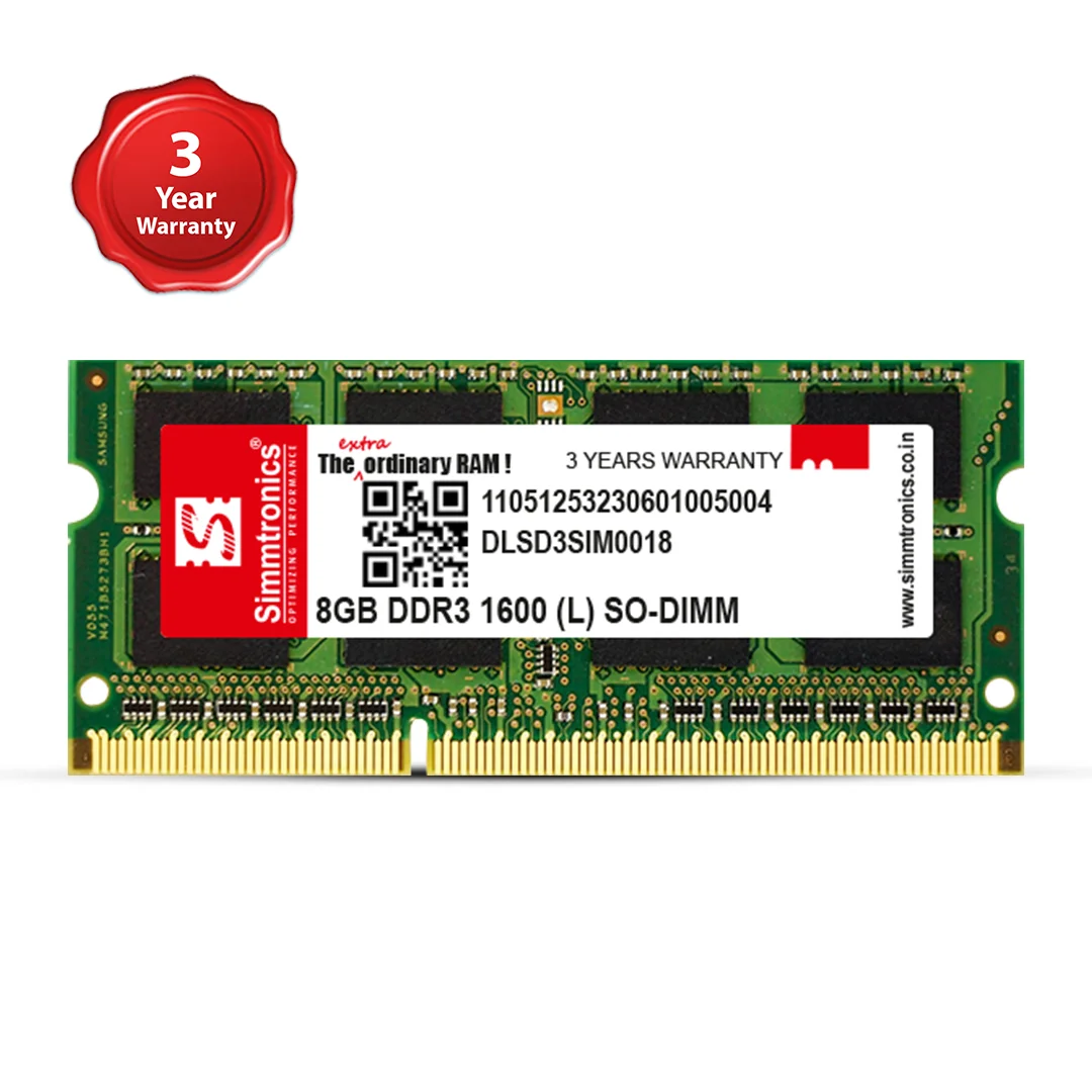 Simmtronics 8GB DDR3 Laptop RAM 1600MHz