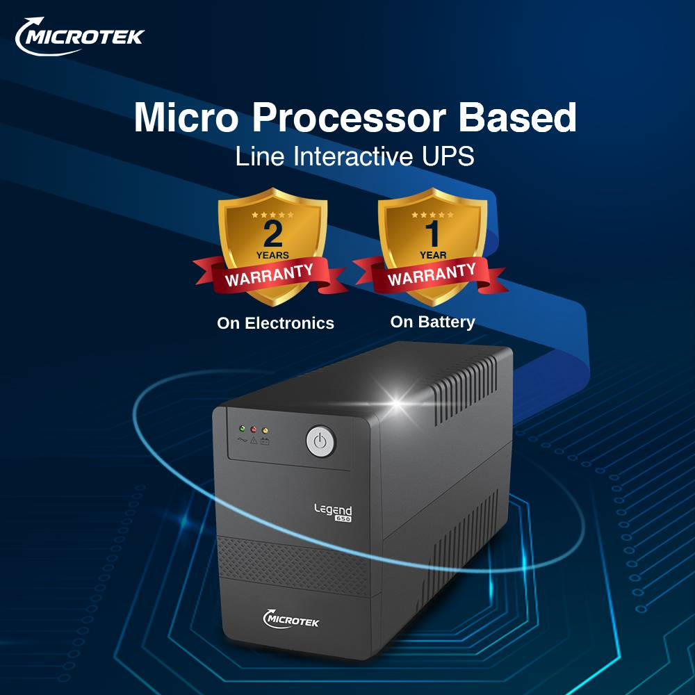 Microtek UPS LEGEND 650 – 650VA/360W Line Interactive UPS