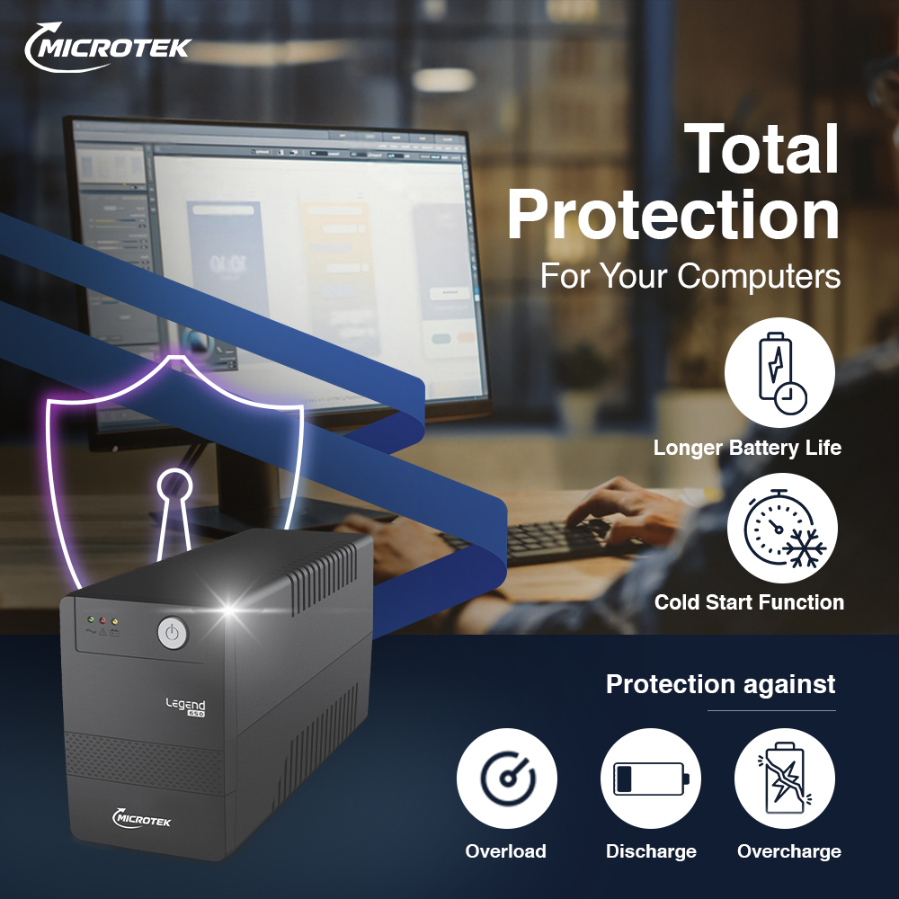 Microtek UPS LEGEND 650 – 650VA/360W Line Interactive UPS