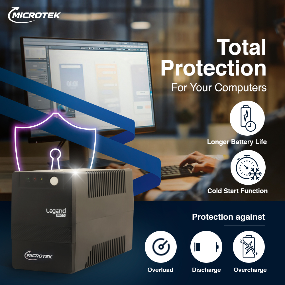 Microtek UPS LEGEND 1600 – 1600VA/960W Line Interactive UPS