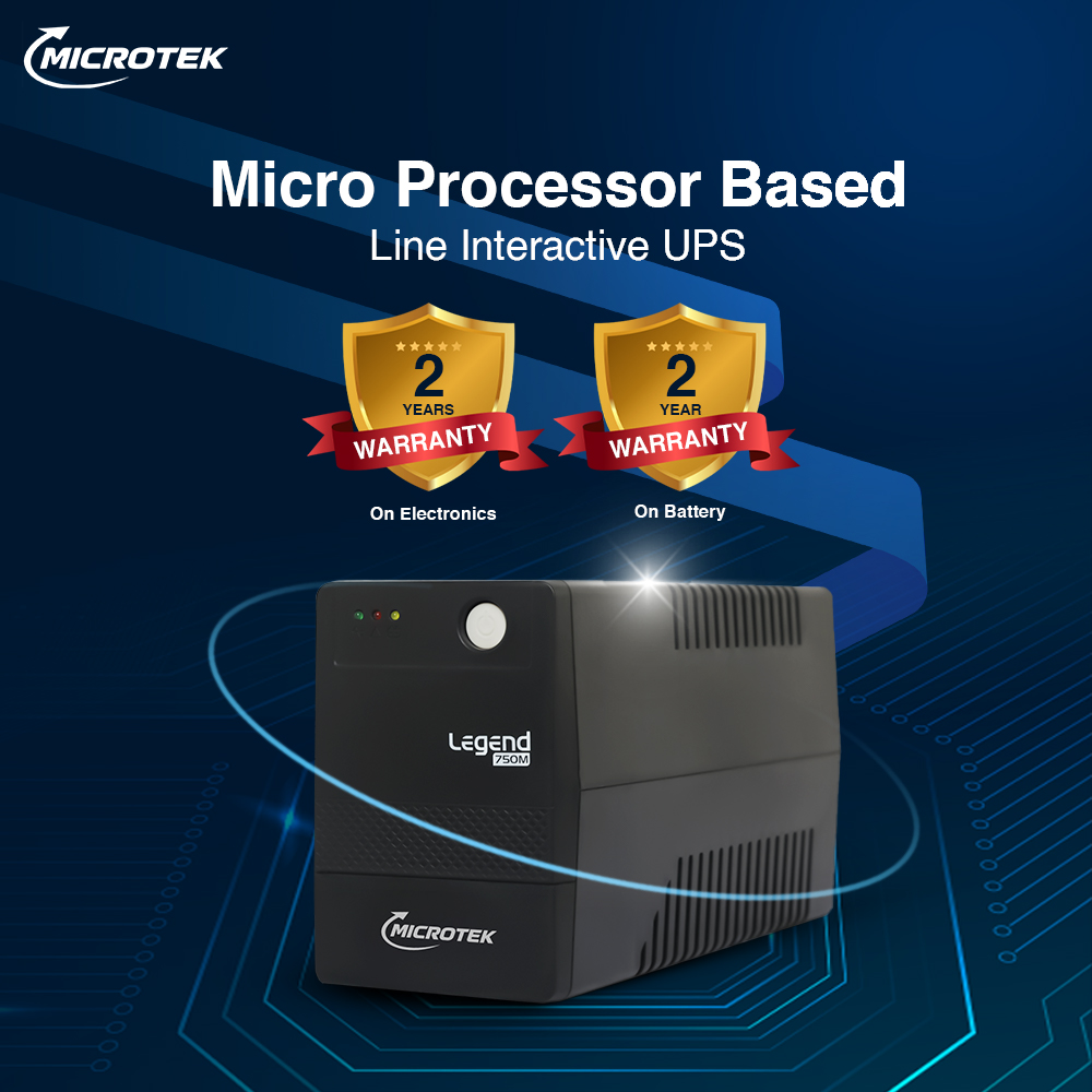 Microtek UPS Legend 750M – 650VA/360W Line Interactive UPS