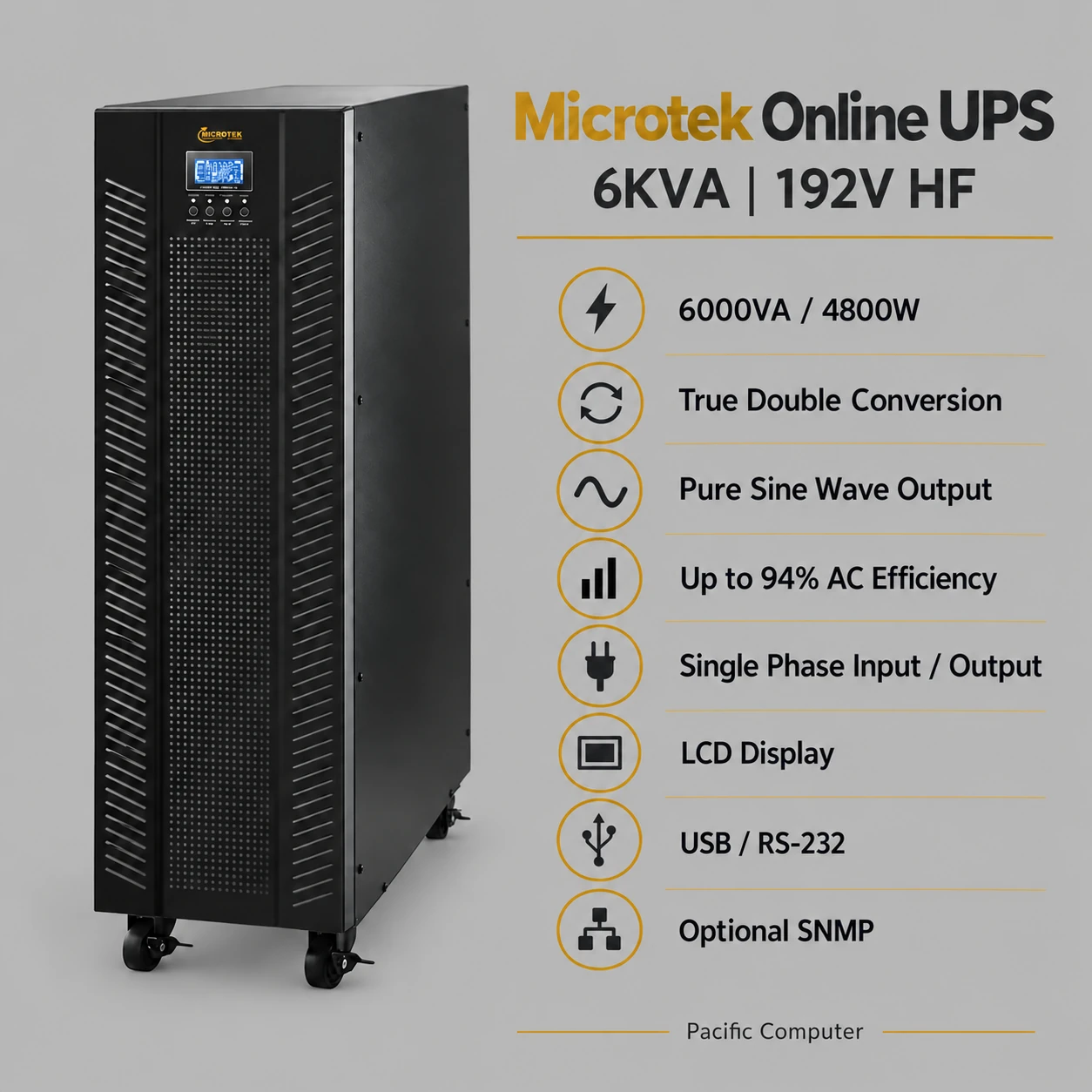 Microtek Online UPS 6KVA 1PH:1PH 192V MAX+