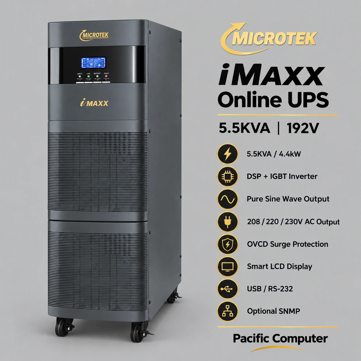 Microtek iMAXX Online UPS 5.5KVA 1PH:1PH 192V